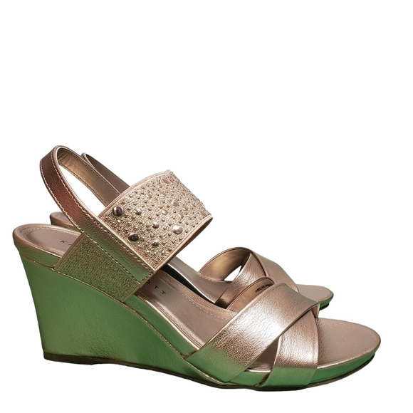 Karen Scott Parisa Rose Gold Wedge Sandals Sz 7M - Picture 4 of 14